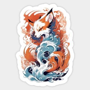 Dancing Waves and Kitsune's Grace Sticker